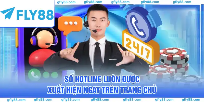 Số Hotline luôn được xuất hiện ngay trên trang chủ
